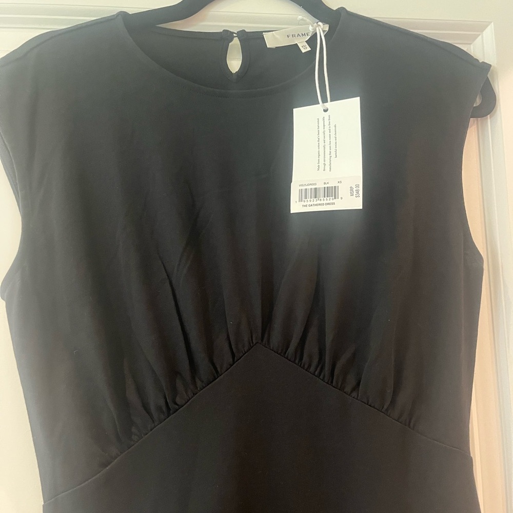 Frame Tiered Black Cotton Dress